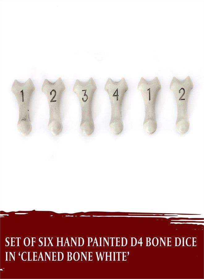 lynx D4 Dice Set - Set of Six 4 Sided Dice - Skull & Bone Themed RPG Dice. Cool & Unique Gift for Dungeons & Dragons (DND), Warhammer, D&D, Pathfinder, D and D. (Cleaned Bone White) - Image 3