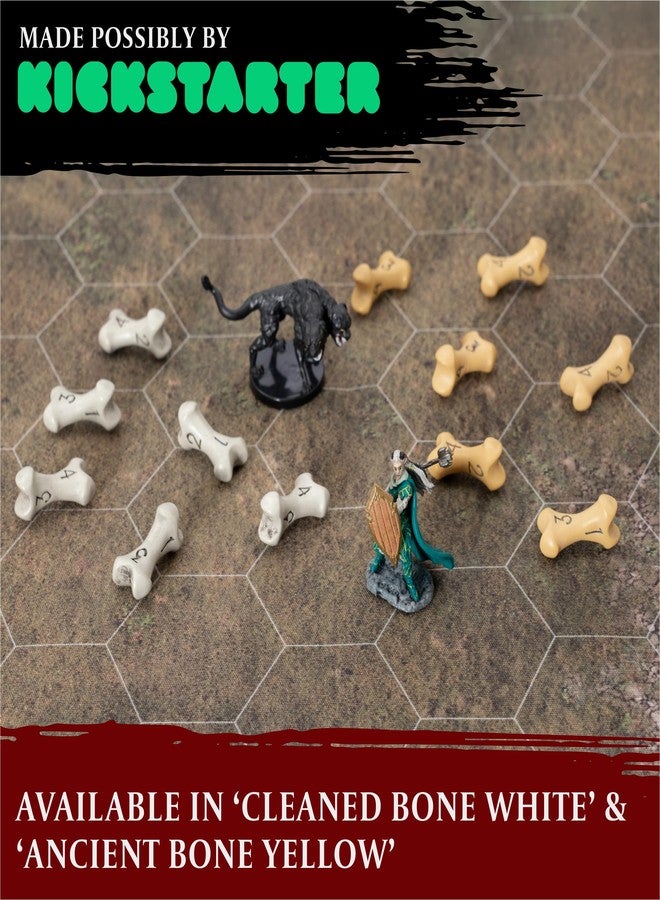 lynx D4 Dice Set - Set of Six 4 Sided Dice - Skull & Bone Themed RPG Dice. Cool & Unique Gift for Dungeons & Dragons (DND), Warhammer, D&D, Pathfinder, D and D. (Cleaned Bone White) - Image 2