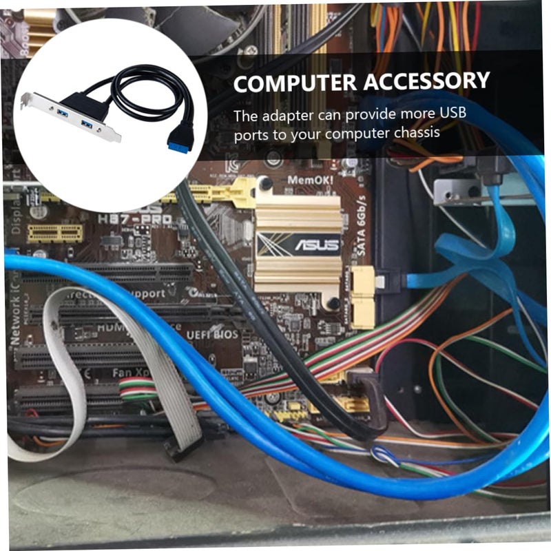 محول USB إلى مزدوج USB 3.0 لشريحة توسيع اللوحة الخلفية للوحة الأم تثبيت فتحة PCI - Image 3