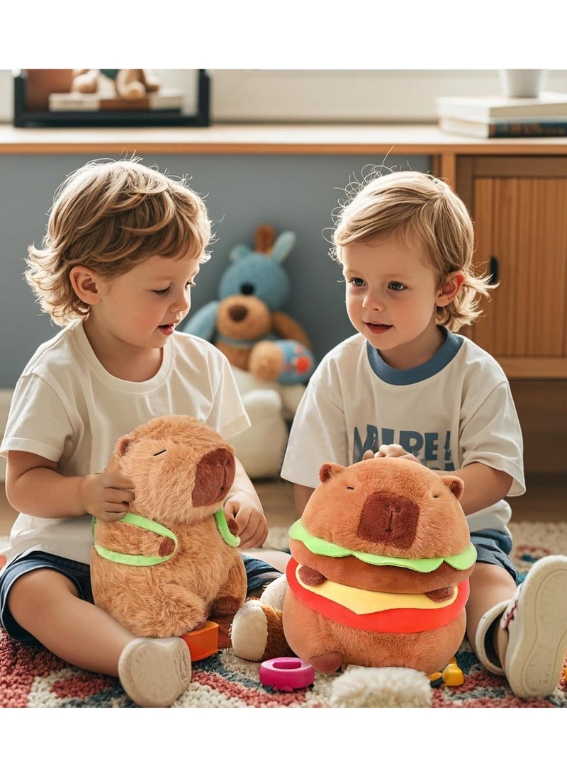 DURKU Capybara Plush Toy, Capybara Stuffed Animal with Turtle Backpack, Soft Capybara Plush Pillow Brown Plush Doll for Birthday Holiday Gifts (10 Inch) - Image 2