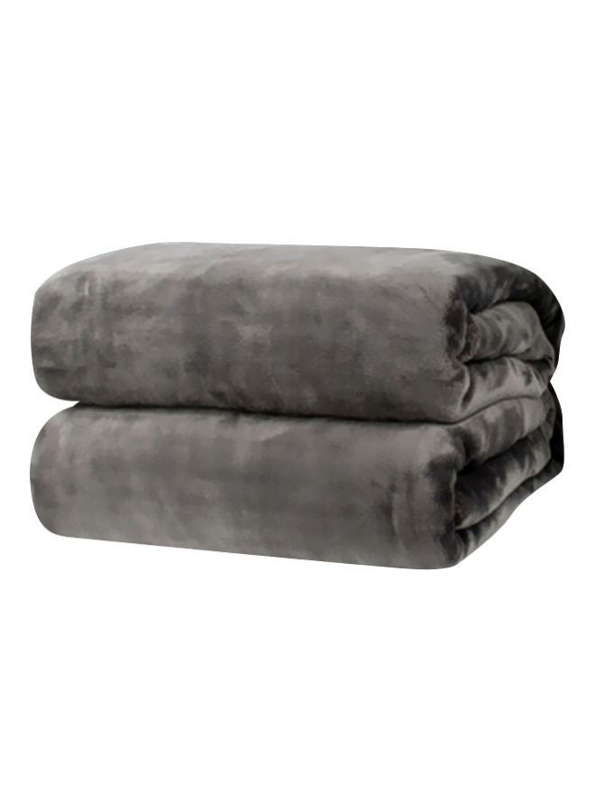 NIBEMINENT Flannel Blanket Grey 200x230cm - Image 1
