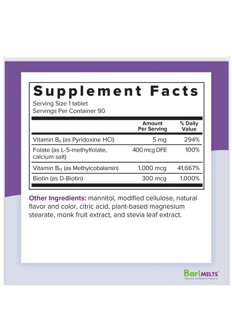 BariMelts B12 Plus, 90 Tablets, Natural Cherry Flavor - Image 4