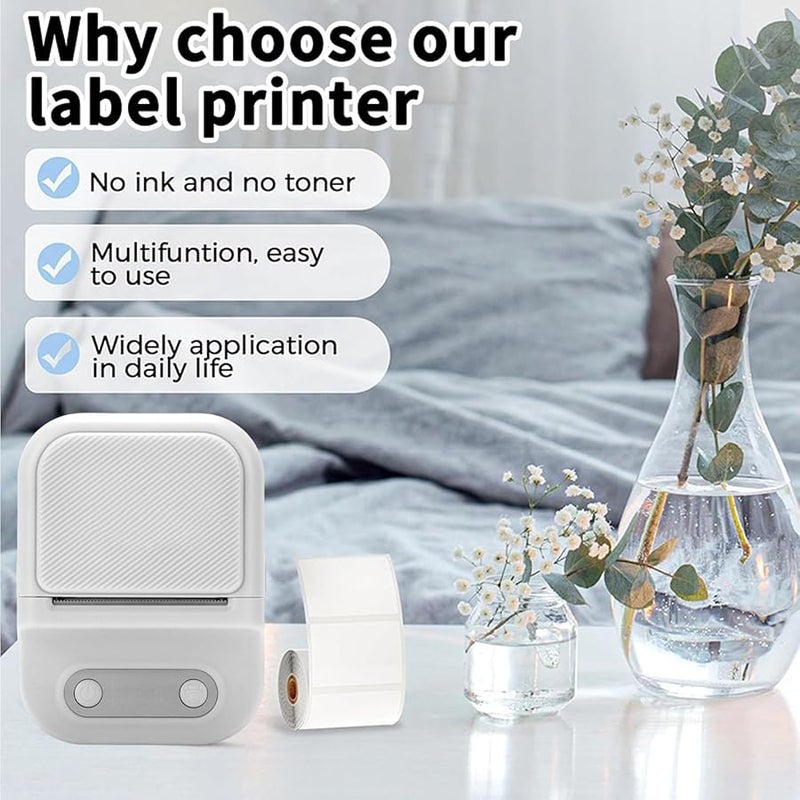 طابعة ملصقات صغيرة محمولة حرارية مع تطبيق لنظام iOS لتعليم الأطفال الصور والقوالب والقوائم باللون الأبيض - Image 5