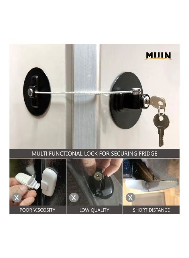 Highly Secured Refrigerator Lock With Key Black - Image 3