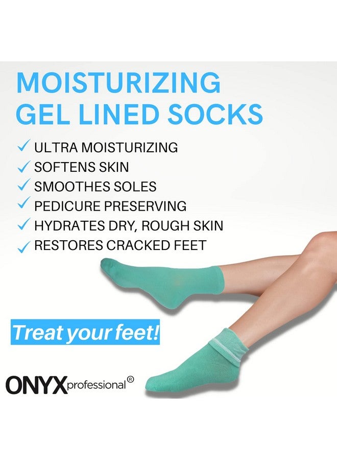 Onyx Professional Gel Moisturizing Socks, One Size Dry Feet Treatment For Women Or Men, Hydrating Spa Socks For Dry Feet And Cracked Heel Repair, One Reusable Pair  - Image 1