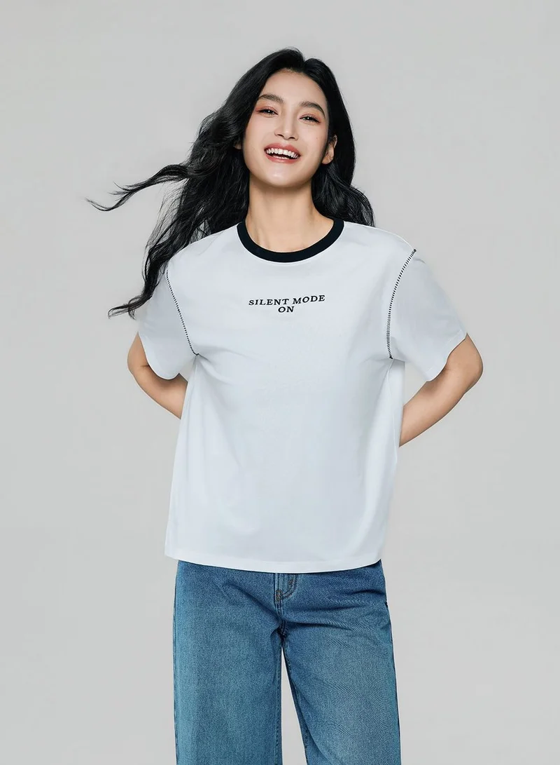Women Cotton Graphic Crewneck Tee