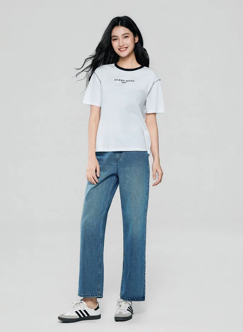 Giordano  Women Cotton Graphic Crewneck Tee for Women | Best Price UAE