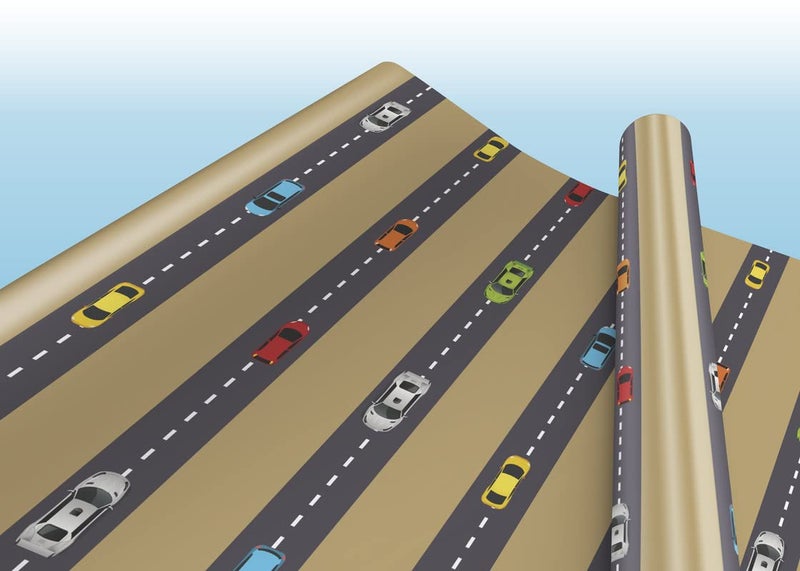 Dovetail Vroom Vroom Kids Gift Wrapping Paper Pack of 6 Sheet - Image 4
