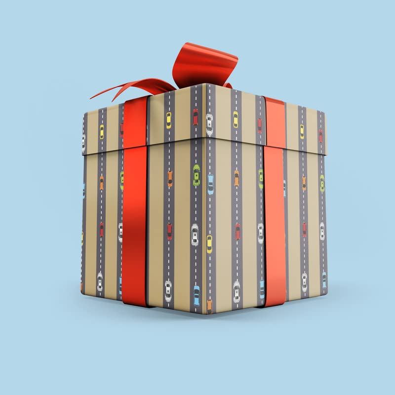 Dovetail Vroom Vroom Kids Gift Wrapping Paper Pack of 6 Sheet - Image 5