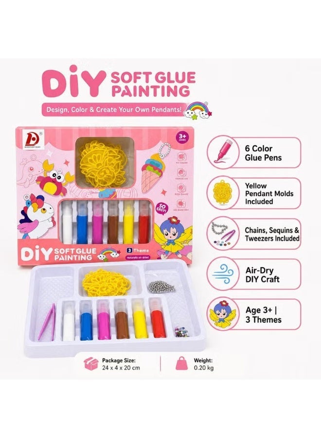 DIY Soft Glue Painting Craft Kit with 6 Glue Pens - Multicolor - 552-1 - Image 2