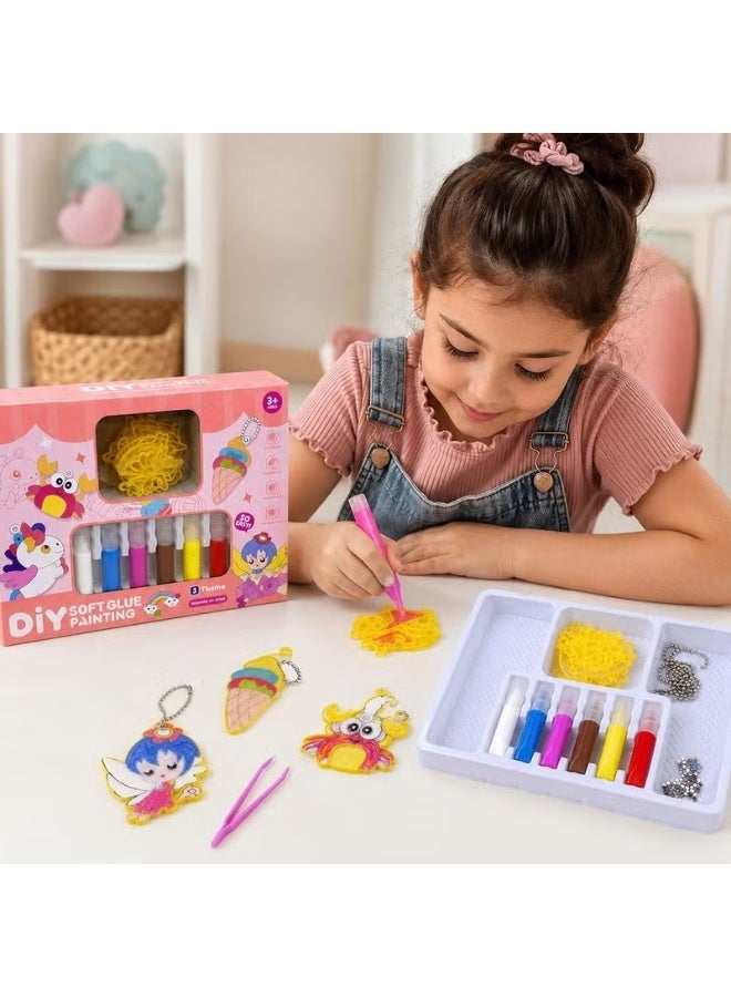 DIY Soft Glue Painting Craft Kit with 6 Glue Pens - Multicolor - 552-1 - Image 3