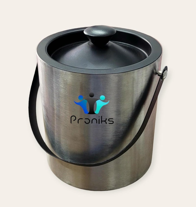 Proniks Stainless Steel Insulated Ice Bucket with Opener and Ice Tong and peg Measure and 1Liter Keeps Ice Cold for 6h Great bar Tools for Home bar AccessoriesMini barWine in Multi Colour - Image 2