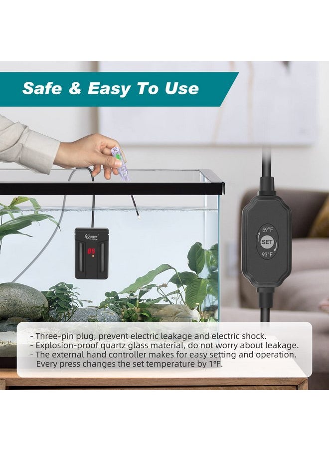 Hygger - hygger Aquarium Heater,75W/150W/300W Submersible Fish Tank Water Heater Double Quartz Explosion-Proof with for Freshwater Saltwater Tank - Image 1
