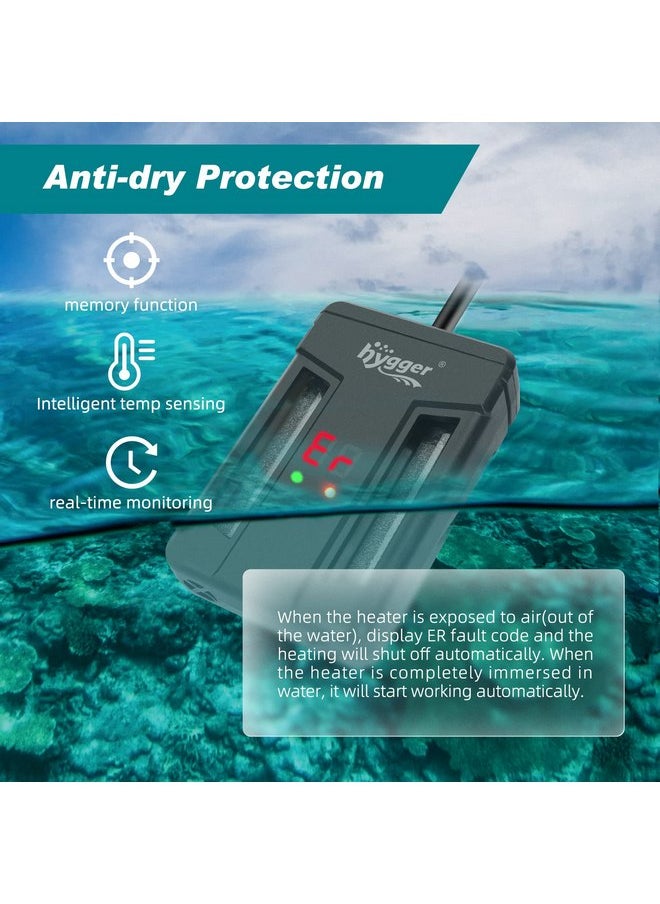 Hygger - hygger Aquarium Heater,75W/150W/300W Submersible Fish Tank Water Heater Double Quartz Explosion-Proof with for Freshwater Saltwater Tank - Image 1