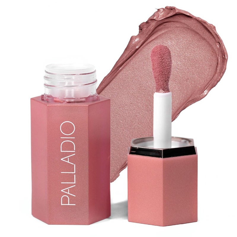 Palladio Liquid Blush for Cheeks & Lips 2-in-1 Makeup Face Blush, Weightless Cream Formula, Smudge Proof Long-Wearing Pigmented Blush, Natural Look Makeup Face Blushes, Shimmer Finish, Dainty - Image 1