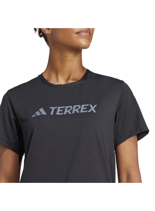 Adidas Adidas W Mt Log Tech T W Black Hiking T-Shirts For Women - Image 5