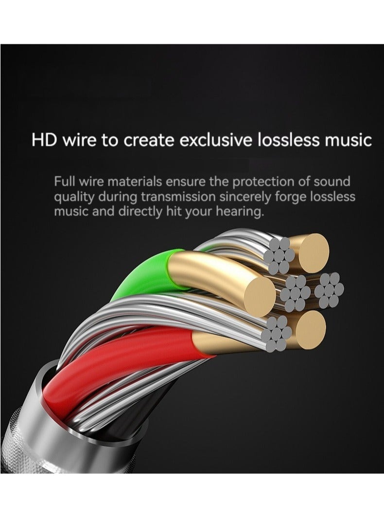 In-ear headphones high elastic embossed wire directly plugs into Android phone wired universal (white blue)  - Image 4
