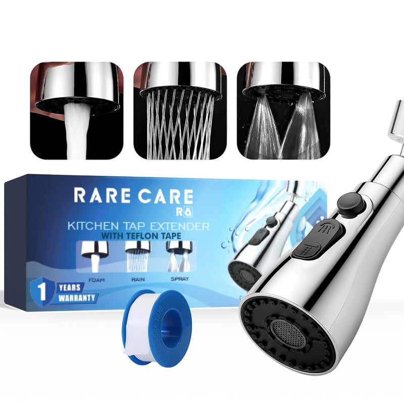 RARECARE Tap Extension For Kitchen Sink Water Filter Taps Extender Free Teflon Tape Wash Basin Accessories Faucet Nal Connector 1 Year Warranty For 22mm 24mm Faucets Only - Image 1