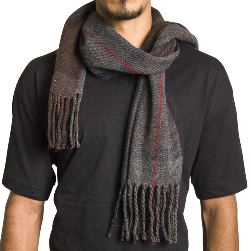 Alpine Swiss Mens Plaid Scarf Soft Winter Scarves Unisex,Hunter Plaid,One Size - Image 5