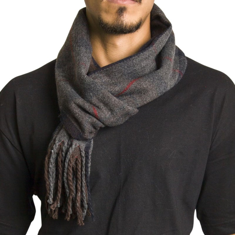 Alpine Swiss Mens Plaid Scarf Soft Winter Scarves Unisex,Hunter Plaid,One Size - Image 2