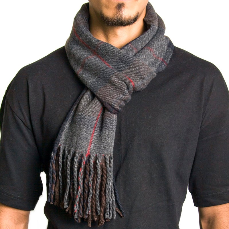 Alpine Swiss Mens Plaid Scarf Soft Winter Scarves Unisex,Hunter Plaid,One Size - Image 1