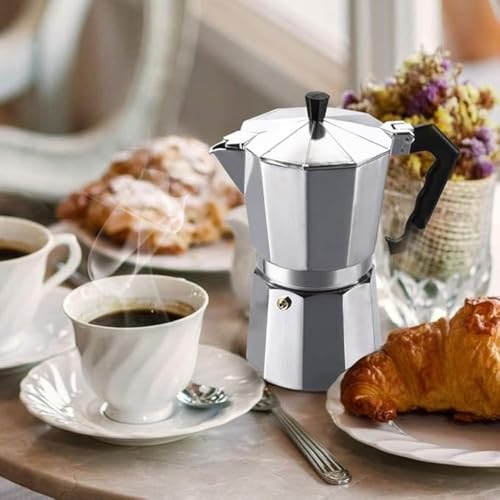 3d Creations Alluminium Italian Style Stovetop Coffee Maker Moka Pot espresso Coffee percolator 9 cups of Coffee (Silver, 450 ml) - Image 5