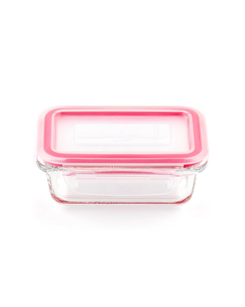 DUBBLIN Lock Me Up Glass Heat Resistant Borosilicate Glass Container Set of 3, 180ml - Rectangular, Clear | Oven, Freezer & Microwave Safe Storage Solution (3 Piece) - Image 3