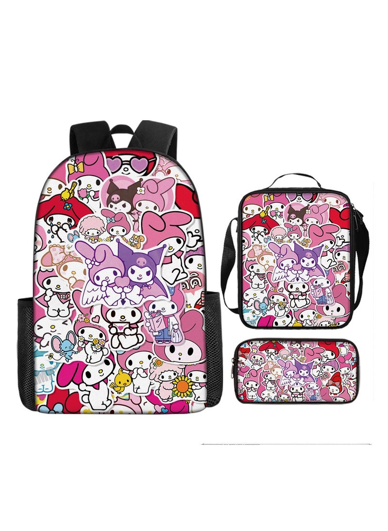 Generic - Cartoon anime backpack for primary and secondary school students, large capacity casual lightweight backpack, cartoon shoulder bag, pencil case, pencil case, and pencil case - Image 1