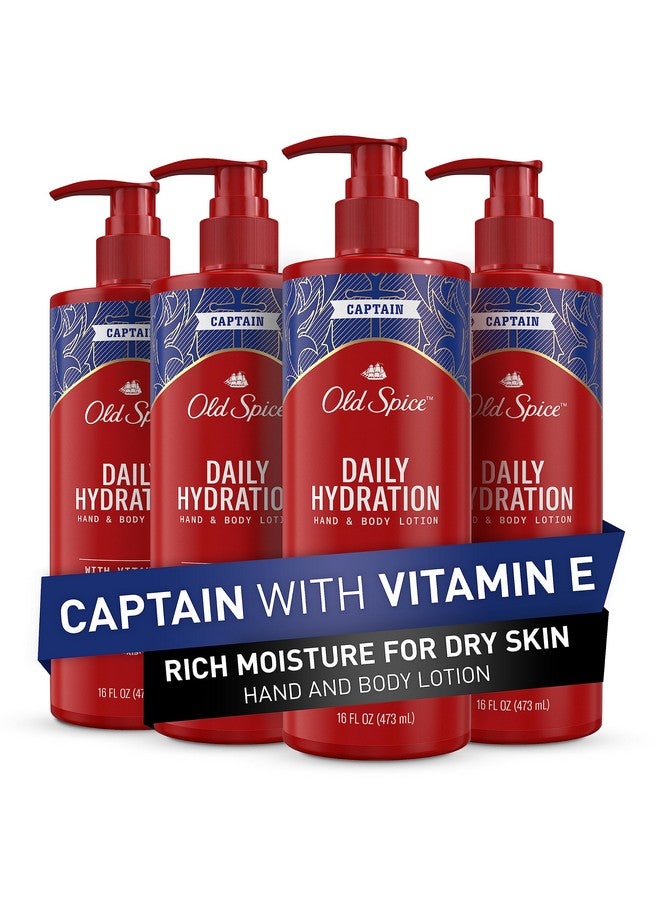 Old Spice لوشن يدين وجسم كابتن ديلي هيدريشن 24/7 نضارة الحمام مع فيتامين E 16 أونصة سائلة (عبوة من 4) - Image 2