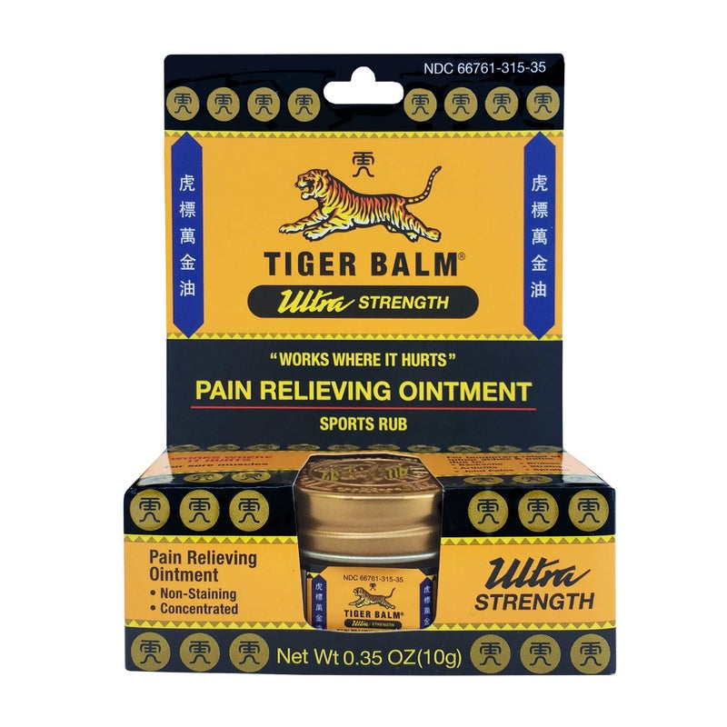 Tiger Balm Pain Relieving Ultra Strength, 10g â€“ Soothing & Ultra Strength Muscle Rub Ointment â€“ Non-Staining Sports Muscle Rub - Image 1