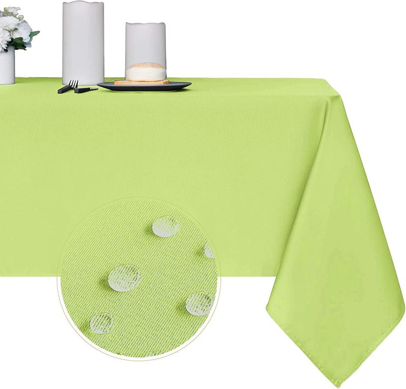 Obstal Obstal 210GSM Rectangle Table Cloth - Heavy Duty Water Proof Microfiber Tablecloth  Decorative Fabric Table Cover for Outdoor and Indoor Use (Light Green 60 x 144 Inch)  - Image 1