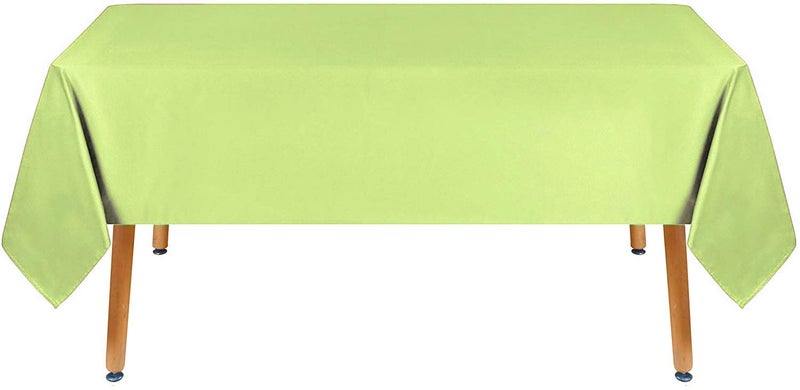 Obstal Obstal 210GSM Rectangle Table Cloth - Heavy Duty Water Proof Microfiber Tablecloth  Decorative Fabric Table Cover for Outdoor and Indoor Use (Light Green 60 x 144 Inch)  - Image 2