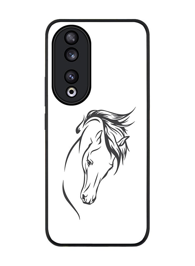 Stylizedd Rugged Black edge case for Honor 90 5G, Slim fit Soft Case Flexible Rubber Edges Anti Drop TPU Gel Thin Cover -  ArabStallion Strut - Image 1