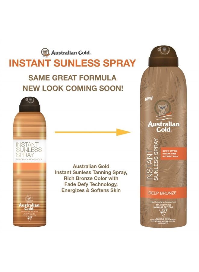 Australian Gold Instant Sunless Tanning Spray, 6 Ounce| Rich Bronze Color with Fade Defy Technology | Energizes & Softens Skin | New Packaging Same Great Formula - Image 3