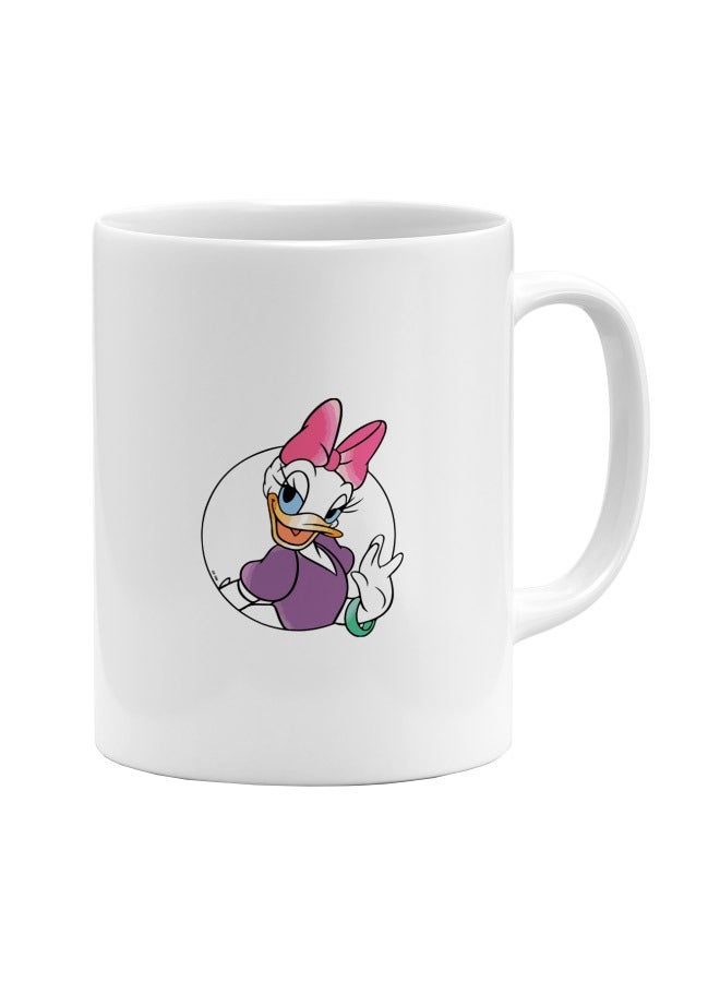 LIT Daisy Duck Printed White Ceramic Coffee Mug - Image 1