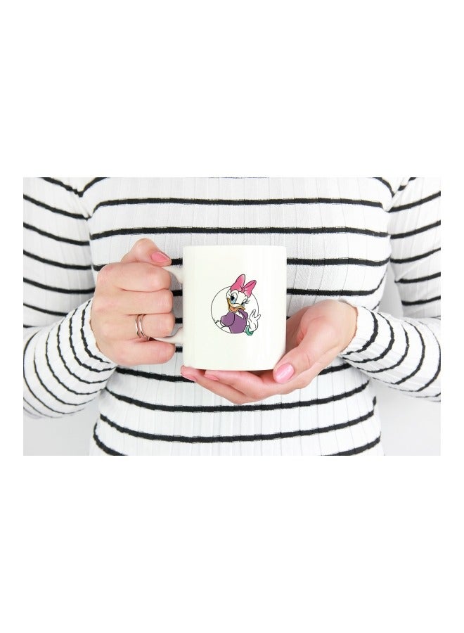 LIT Daisy Duck Printed White Ceramic Coffee Mug - Image 3