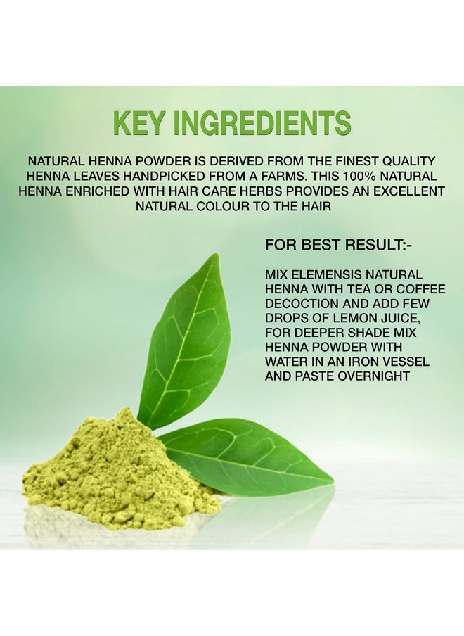 Elemensis Naturals - Pure & Natural Henna Powder For Healthy And Strong Hair And Hair Fall Control Repairs Damaged Hair, 100Gm - Image 1