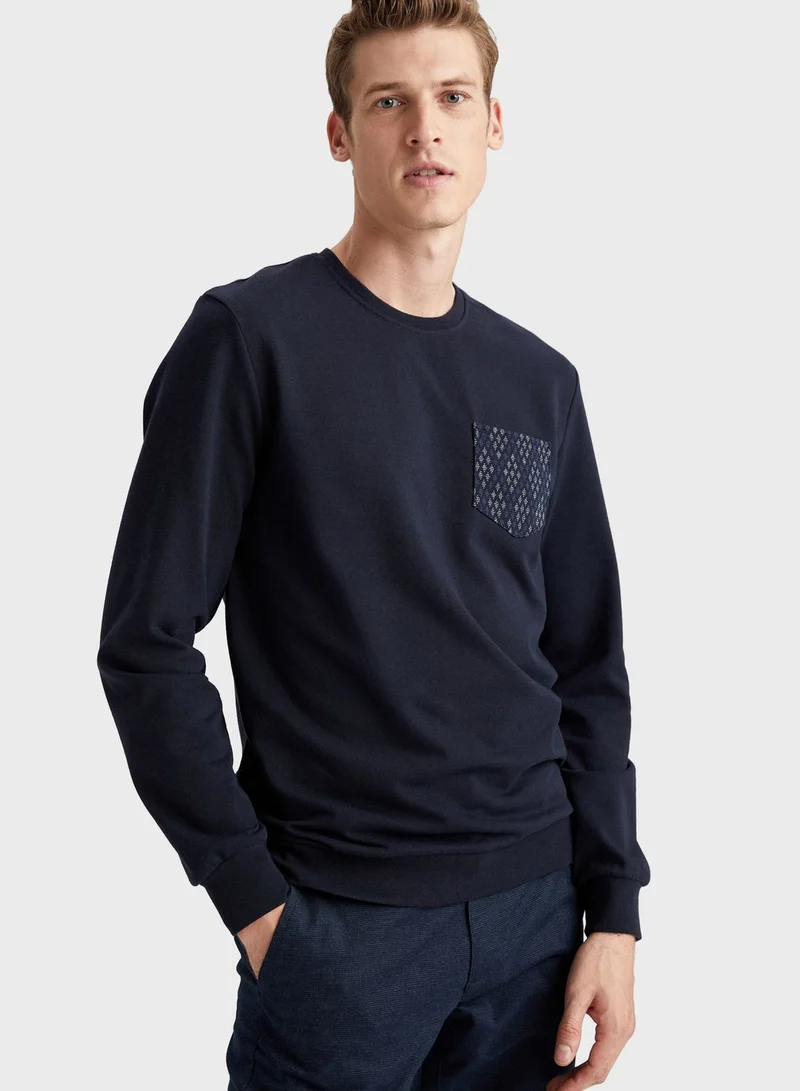 DeFacto Printed Pocket Sweatshirt