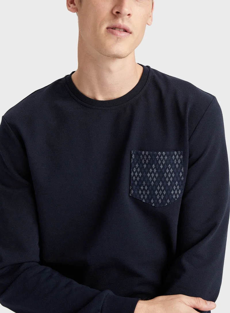 DeFacto Printed Pocket Sweatshirt