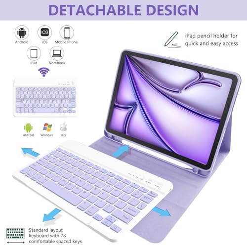 TaIYanG Compatible for iPad Air 11 inch Case with Keyboard for iPad Air 5 2022/iPad Air 4th Gen Keyboard Case with Pencil Holder - Flip Stand Cover for iPad Air 11" M3/M2/iPad 5th 2022/ 4th 2020 - Image 5