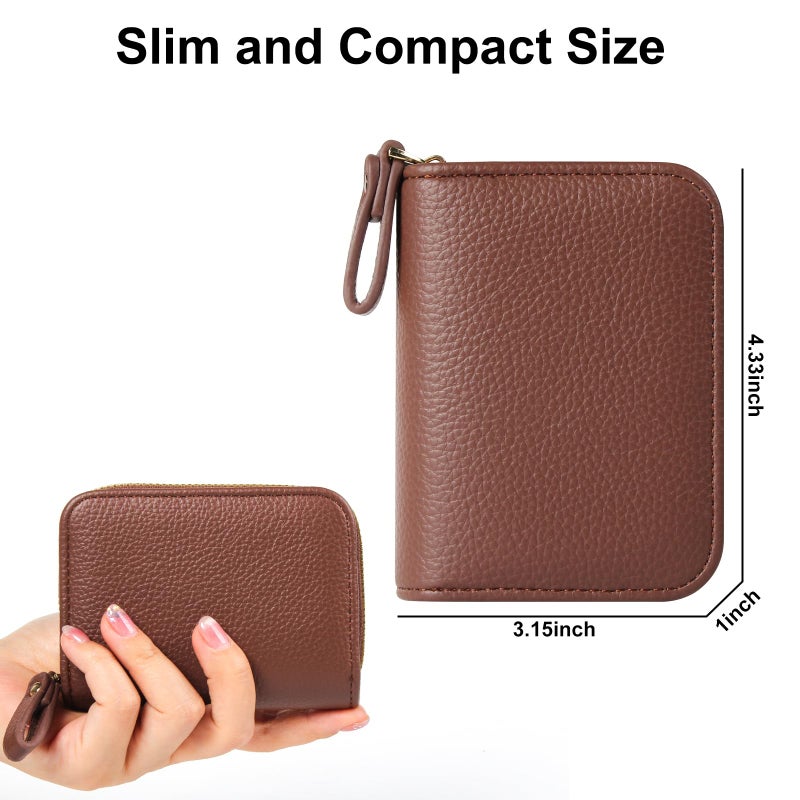 EcoVision Credit Card Holder RFID Card Case Wallet, Small Accordion Zipper Card Case Holder, Card Organizer Case for Women Men - Image 4