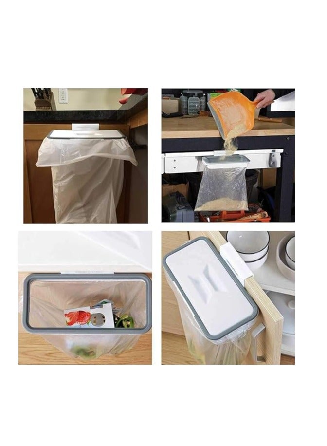 Attach A Trash Other WHD1271-SRK Edencomer Attach A Trash Cupboard Door Back Trash Rack Storage Garbage Bag Holder Hanging Kitchen Cabinet Hanging Trash Rack kitchen Tools  - Image 2