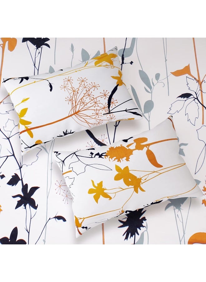 Story@Home Story@Home Metro XL186 TC 100% Cotton Floral King Size Bedsheet With 2 Pillow Cover, White  - Image 3