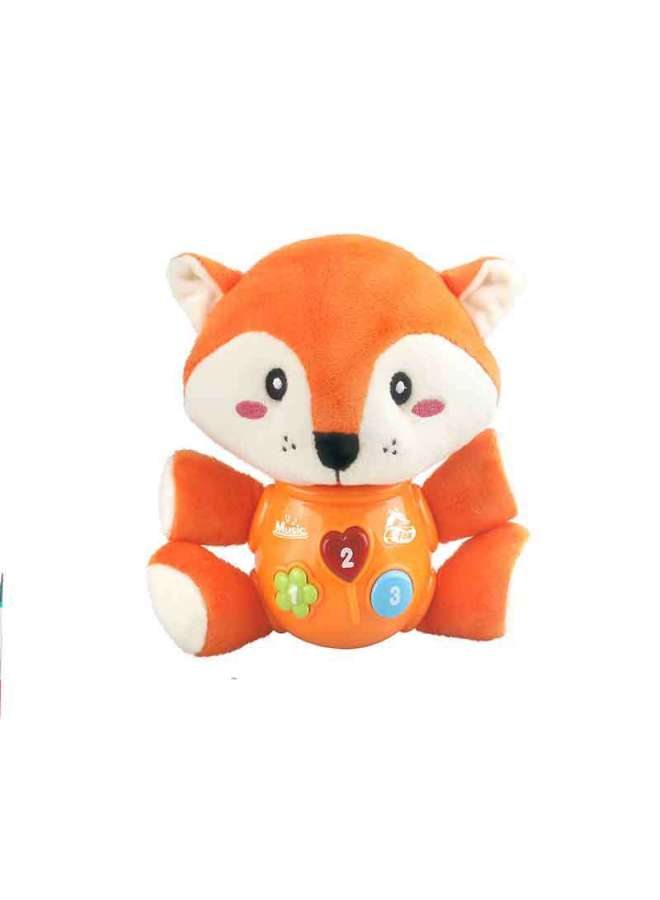 Parent-child Enlightenment Toy Doll Doll With Electric Sound And Light Music Baby Soothing Plush Toy-Color:Sound And Light Comfort Fox-Height:18cm - Image 1