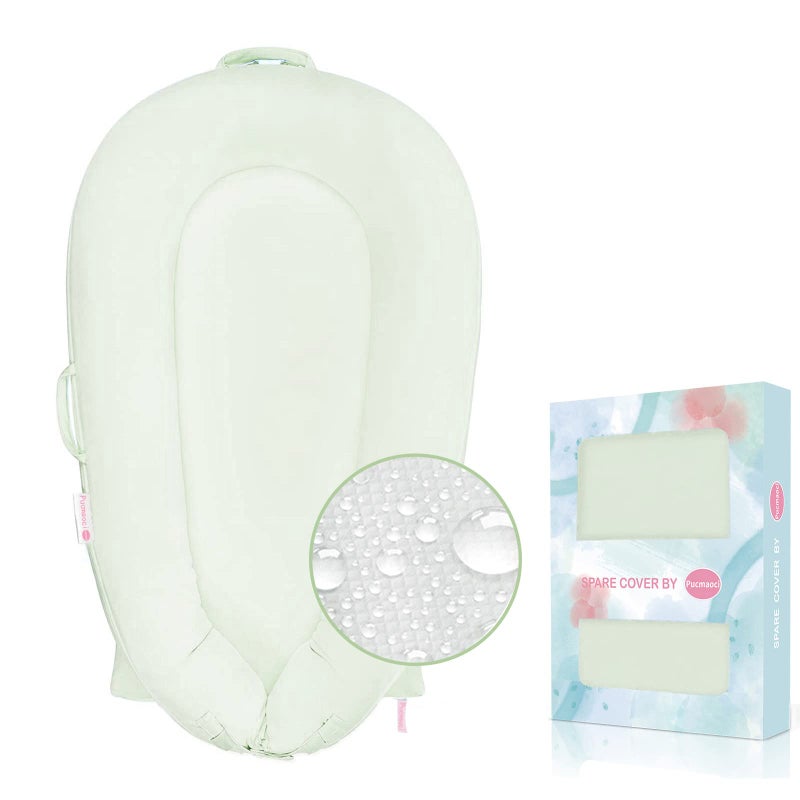 Pucmaoci Organic Replacement Cover for Dockatot Deluxe+ Docks with Waterproof Pad Certified Organic Cotton Protects Against leaks Premium Quality Spare Cover (Cover Only) (Green) - Image 1