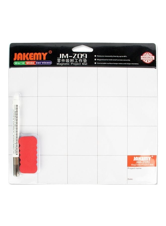 JAKEMY Magnetic Work Mat Milk White 9.84x7.87x0.2inch - Image 1
