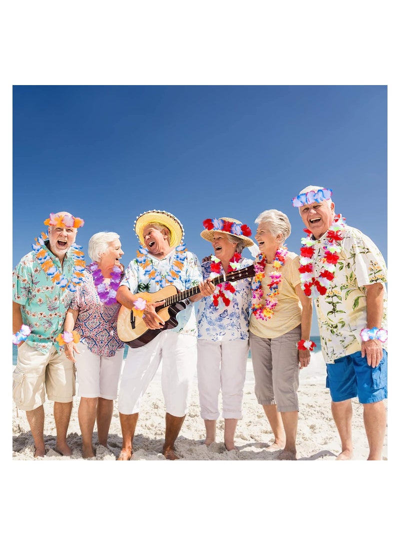 SYOSI Hawaiian Leis Luau Party Favours Tropical Flower for Kids or Adults Supplies Summer Beach Vacation Theme Decorations Birthday Party 10 Pcs  - Image 2