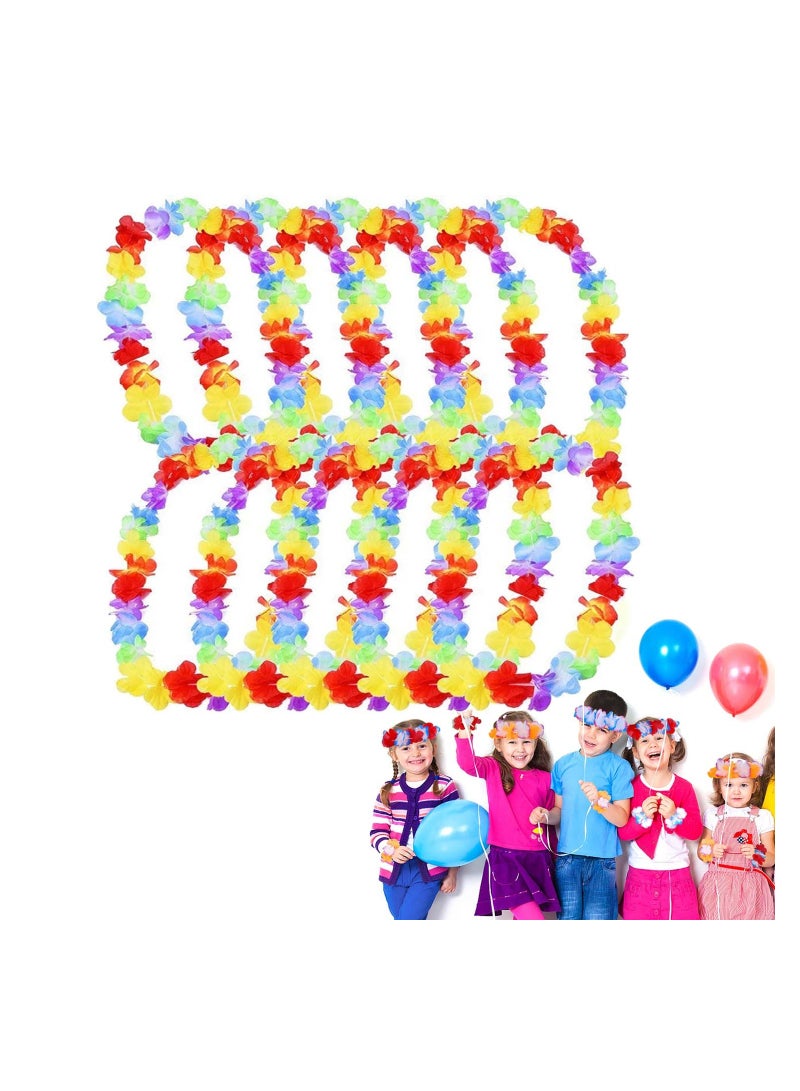 SYOSI Hawaiian Leis Luau Party Favours Tropical Flower for Kids or Adults Supplies Summer Beach Vacation Theme Decorations Birthday Party 10 Pcs  - Image 1