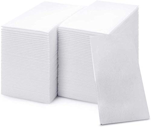 shawberri 50 Paper Towels Cloth-Like Hand Tissue Paper Napkins, Disposable Hand Towels for Bathroom Guests, Disposable Face Towel for Guest, Washcloths or Dinner Napkin, Made in USA, White - Image 1