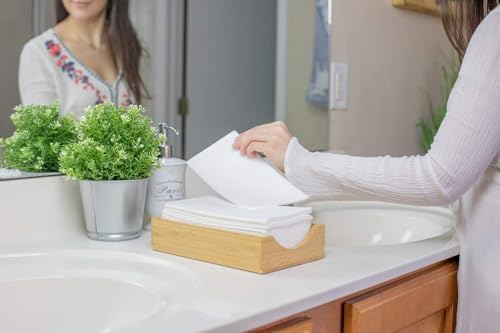shawberri 50 Paper Towels Cloth-Like Hand Tissue Paper Napkins, Disposable Hand Towels for Bathroom Guests, Disposable Face Towel for Guest, Washcloths or Dinner Napkin, Made in USA, White - Image 4